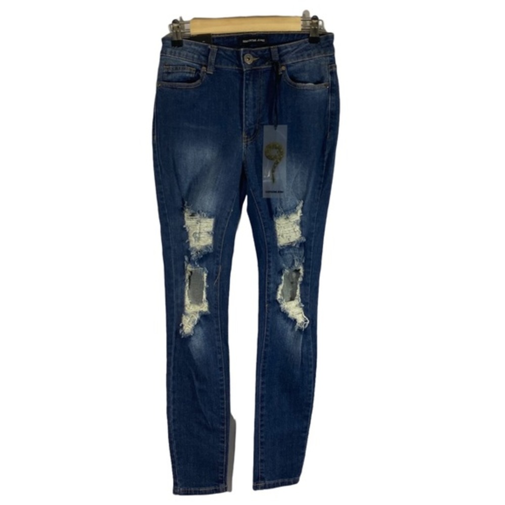 Serpentine‎ Jeans Womens Skinny Ripped Distressed Frayed Medium Wash Size 6